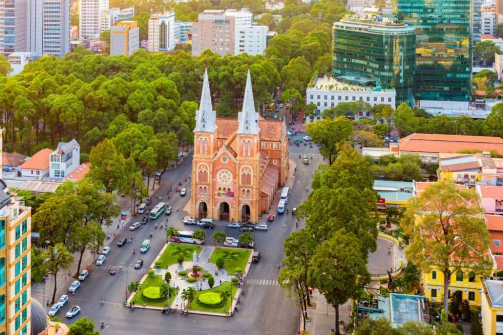 Cathédrale Notre‑Dame à Saigon au Vietnam